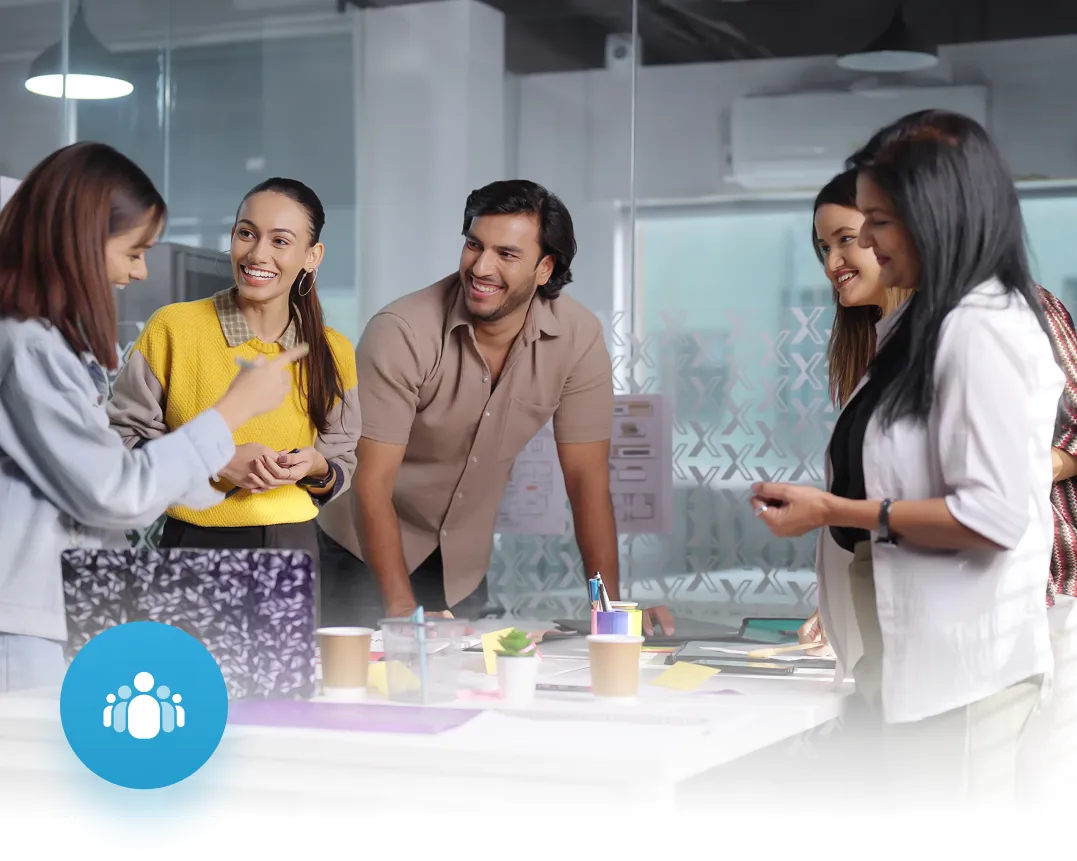 Workplace team recognising a colleague through an employee recognition platform