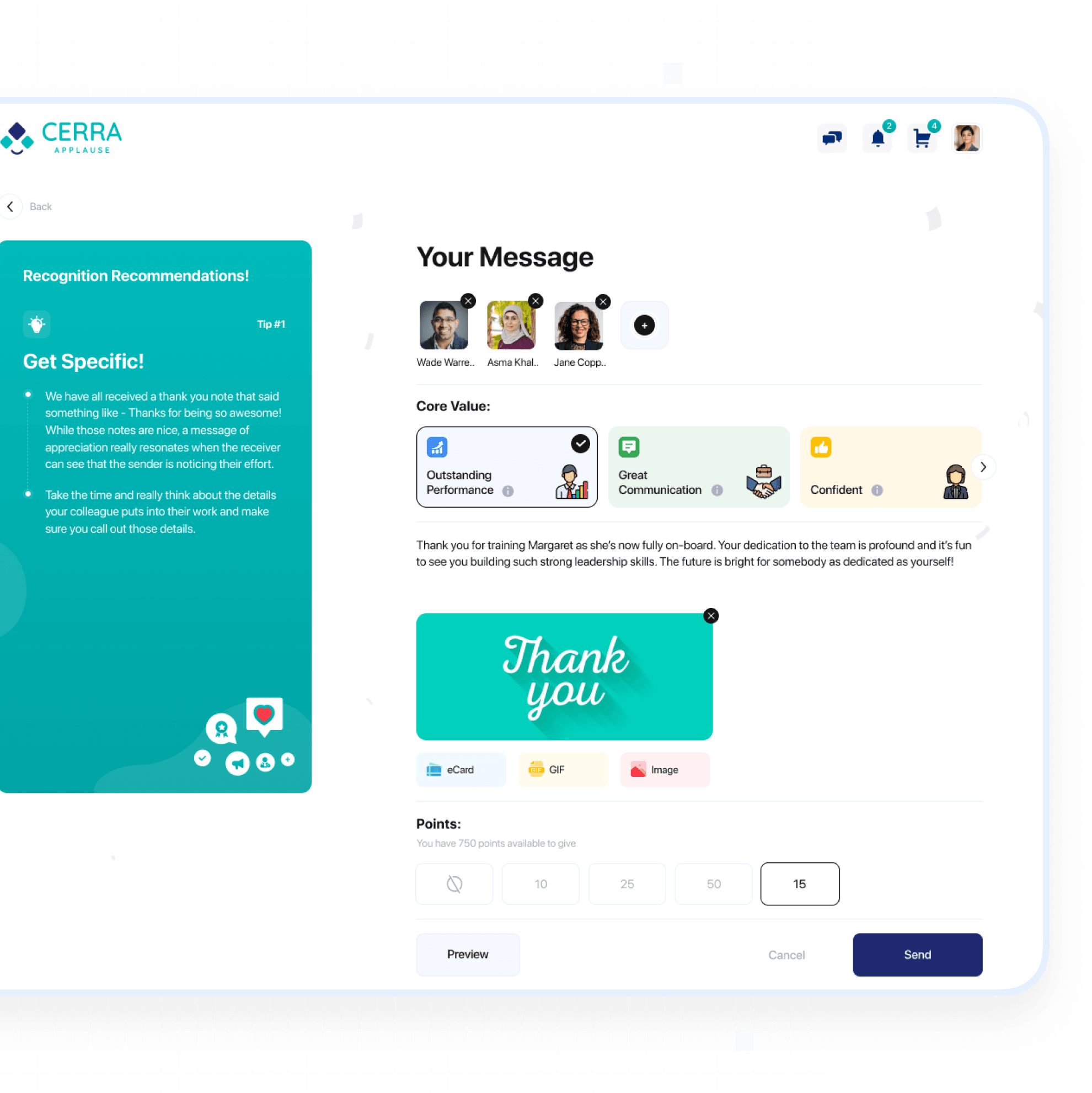 Employee recognition app